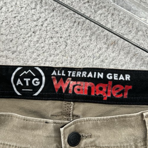 Wrangler ATG Double Knee Pants Mens 36x32 Beige Duck Canvas Carpenter Stretch - Picture 12 of 14
