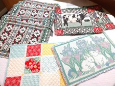 Placemats Mixed Lot Cows Rabbits Southwest Cottagecore Total of Eight
