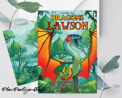 Wings of Fire birthday invitation 5x7 digital invite ready in 24 hours!