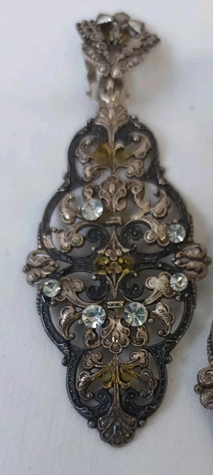 Antike Clips Ohrhänger Ohrclips Renaissance-Stil Italien ca.18/19 Jahrh.Handmad - Bild 3 von 4