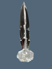Swedish Optical Crystal Abstract Icicle Sculpture Multi-View Etched 8 1/4"