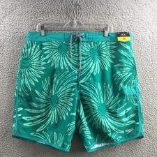 Speedo Swim Board Short Mens 2XL actual 39x7.5 Green Hi-Rise Drawstring NEW