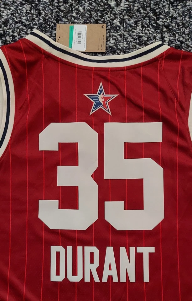 Kevin Durant NBA All Star Swingman Jersey. Jordan brand. Red. Men's XL (52) - Image 3 of 4