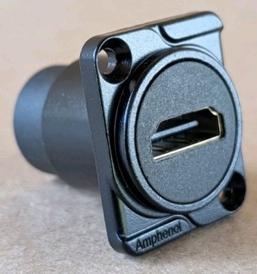 HDMI Panel Mount Bulkhead Coupler F/F Feed Through Adapter Wall Plate Amphenol