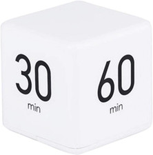 Cube Timer - 5, 15, 30  60 Min for Time Management White Kitchen  Workout Ti