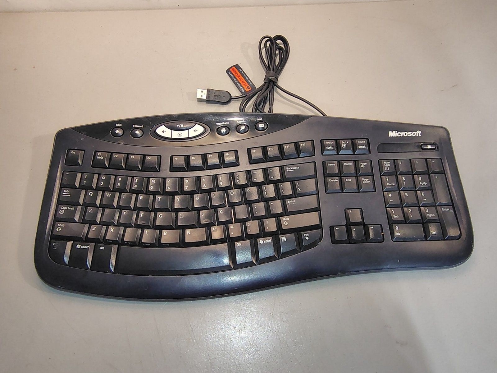 Microsoft Comfort Curve Ergonomic Keyboard 2000 v1.0 1047 KU-0459 USB Wired