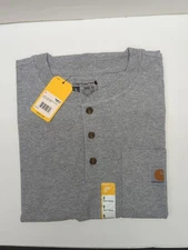 Carhartt Men's K84 SMALL  LOOSE FIT Short-Sleeve Henly T-Shirt HEATHER GREY 