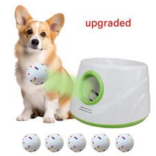 Rechargeable Automatic Dog Ball Launcher 3 Distances Fetch Toy Thrower 6 Balls