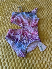DVENKI Girls One Piece Swimsuits - Bathing w Adjustable Straps Sz 10 NWT Z