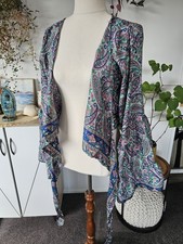 Pretty Blue Piasley boho Wrap Top