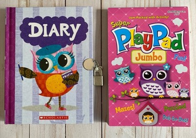 Eva the Owlett Owl Diaries Journal Diary Lock + 2 Keys + Jumbo Play Pad New Kids