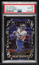 2021 Panini Select Concourse Zebra Prizm Die-Cut Jacob Harris PSA 10 GEM MT 2u3