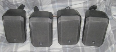 Lot of 4 Yamaha NS-AP2600S(BL) Surround Sound Satellite Speakers w/Brackets