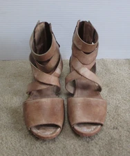 Freebird by Steven FB-WISH Women's Brown Leather Strappy Flat Sandals Size 8
