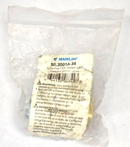 Mainline Lead Free Dielectric Union 3/4" Copper x FIP ML3001A-34 Device