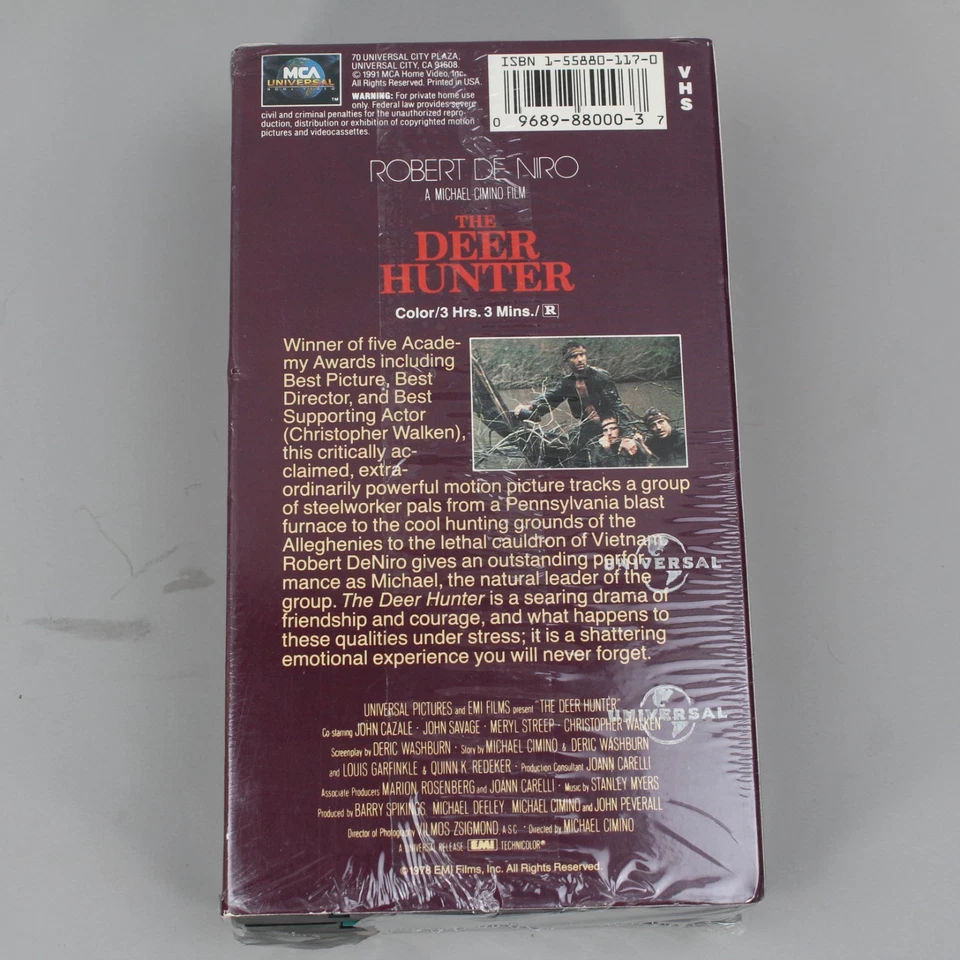 The Deer Hunter VHS 2 Tape Box 1978/1991 Robert De Niro New Sealed MCA - Image 2 of 4