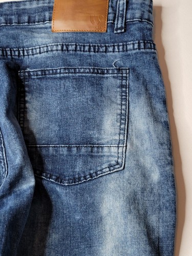 Waimea Men's Skinny Fit Jeans Medium Washed Distressed 38 x 32 - Picture 5 of 14