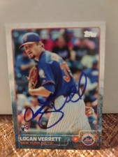 Logan Verrett Autographed 2015 Topps Update Signed Baseball Card US400 Mets