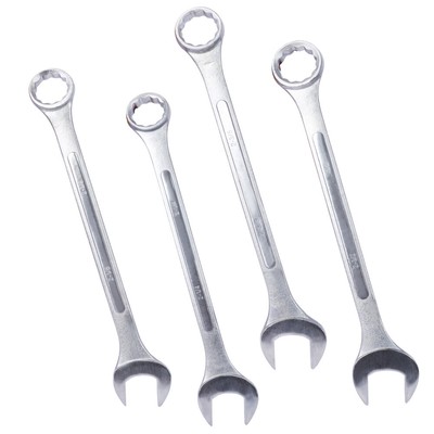 4-Piece SAE Jumbo Combination Wrench Set Extra Large, Chrome Plated Storage Bag