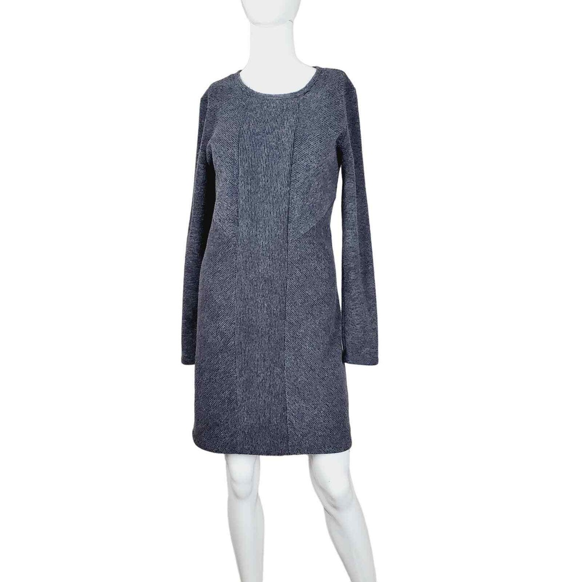 Lou & Grey Women Long Sleeve Knit Gray Casual Sweater Dress Sz S