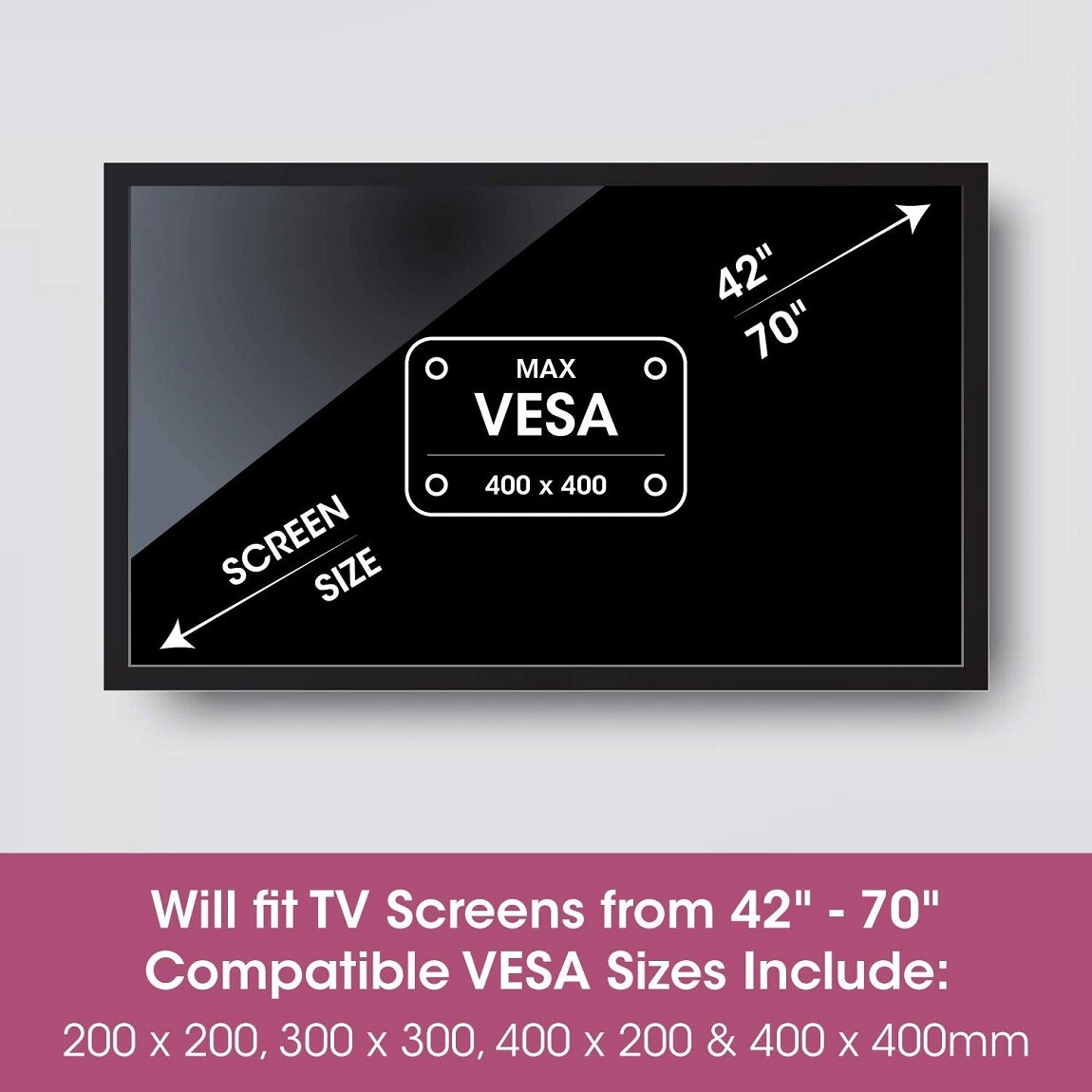 SLx Tilt TV Wall Bracket Mount up to 70" 100x100 200x200 300x300