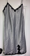 SOPHIA BY DELICATES SATIN Nightgown BABYDOLL SLIP LINGERIE Small Houndstooth