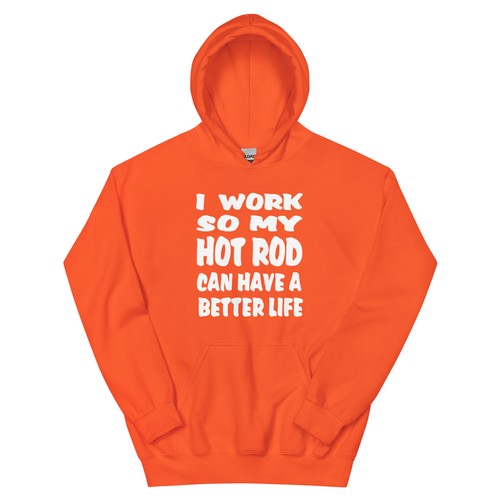 WILL WORK FOR HOT ROD HOODIE SWEATSHIRT by RACE CITY RETRO - Picture 11 of 12