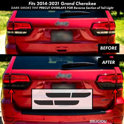 Smoke Tint Overlay Set For 2014-2021 Jeep Grand Cherokee Tail Light Reflectors
