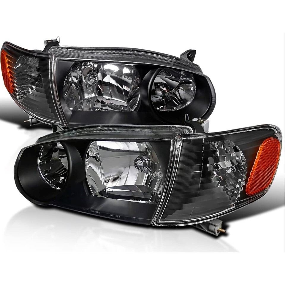 Sell 01-02 TOYOTA COROLLA JDM BLACK HEADLIGHTS CORNER TURN SIGNAL LAMP 8 Led Fog Lamp I411149