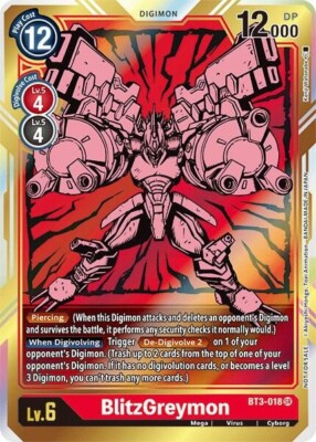 BlitzGreymon Alternate Art Foil - BT3-018 NM - Digimon TCG