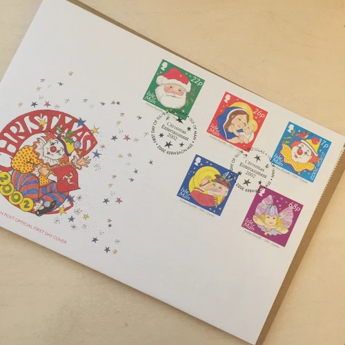 Isle of Man Stamps 2002 FDC Christmas  First Day Cover Unaddressed