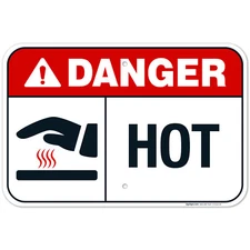 Hot Sign, ANSI Danger Sign, (SI-5442)