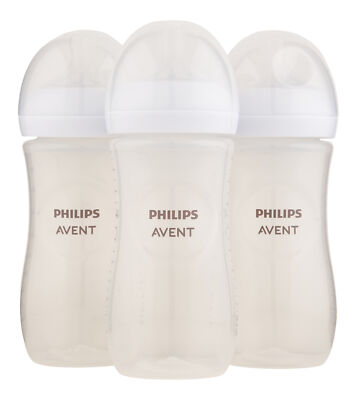 Philips Avent Natural Baby Bottle With Natural Response Nipple Clear 11oz 