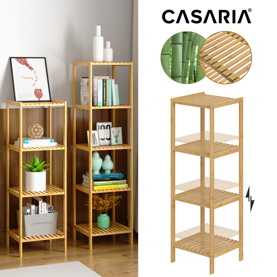 Étagère en bambou Meuble de rangement 10 kg max. par niveau Maison intérieur - Photo 1/1