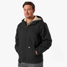 Sherpa Lined Mens Jacket Rinsed Brown Duck