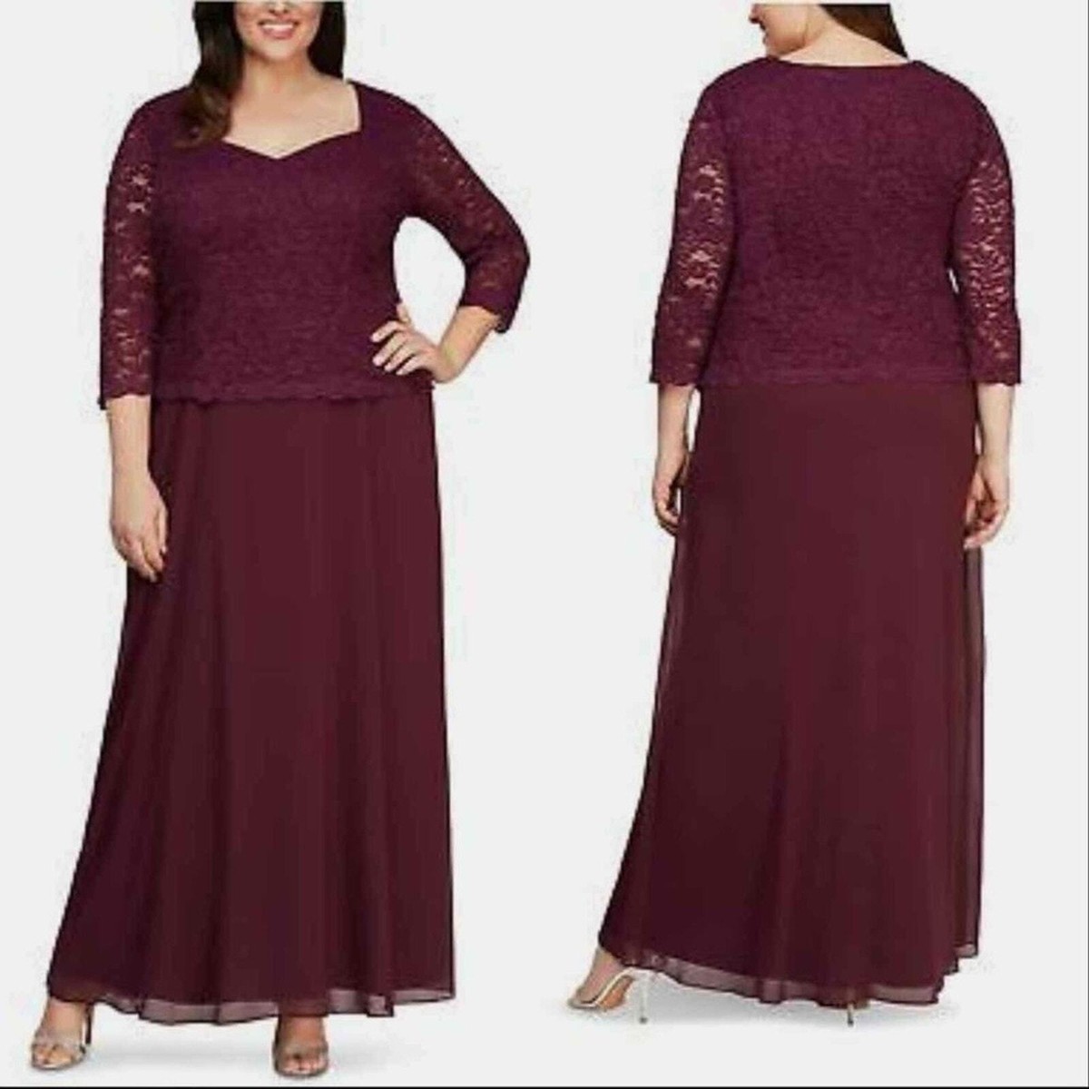 princess polly baby blue dress ALEX EVENINGS Wine Burgundy Stretch Velvet Side Ruched Embellished Dress 16  = XL