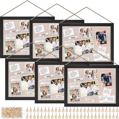 Elegant 6-Pack Wood Bulletin Boards 12''x16'' - Versatile Display for Any Space - Picture 3 of 8