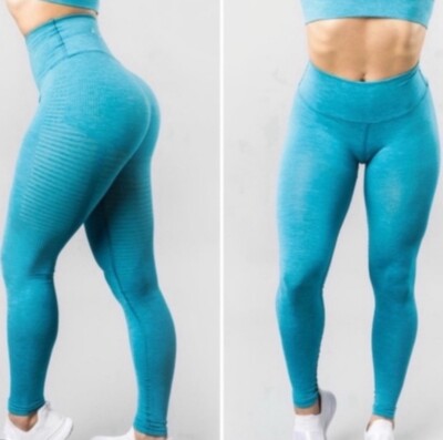NWT Alphalete Halo Leggings Vivid Blue Womens XS Workout Gym RETAIL $68