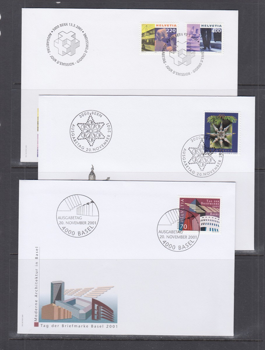 Switzerland Mi 1746/1777, 2001 issues, 5 complete sets on 5