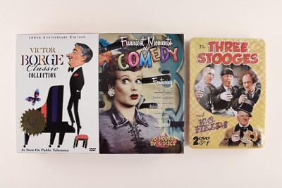 Victor Borge Classic Collection & Funniest Moments Of Comedy DVD Set & 3 Stooges