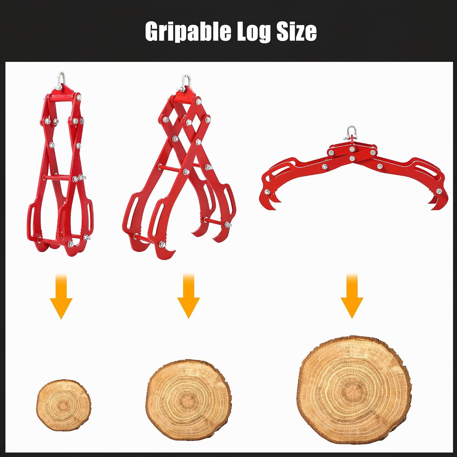 4 Claw Timber Claw Hook 36in Log Lifting Tongs Grapple Claw Lumber Skid