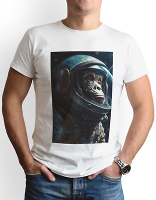 Space Monkey T-Shirt Geschenk Cool Astronaut Schimpanse Kunst Tier Raumfahrer Lustig Cool