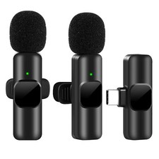 Wireless Microphone for Audio and Video Recording - Type-C / iOS, Black