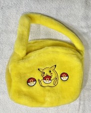 Vintage Unofficial Plush Pok mon Purse with Embroidered Pikachu, Brand New