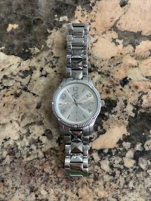 Guess Women s Stainless Steel Studded Silver Watch. Excellent Condition!