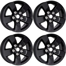 New Set Of 4 17x7 Gloss Black Alloy Wheels Rims For 2009-2018 Dodge Ram 1500