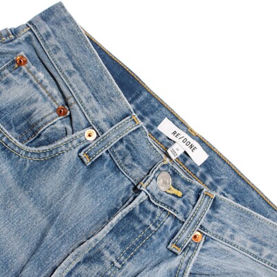 Re/Done NWT Jeans Size 27 US 70s Ultra High Rise Stove Pipe in Worn Crystal Blue
