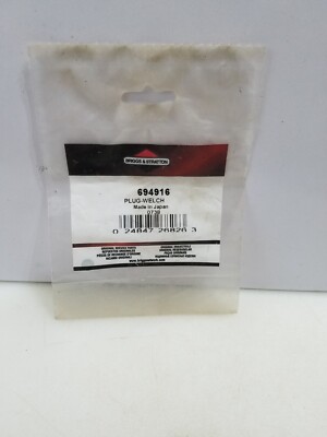 Briggs & Stratton Welch Plug 694916 - OEM Packaging - NEW - A2B
