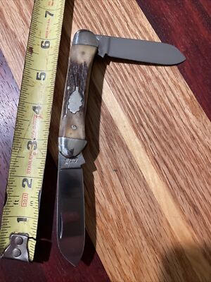Custom Bob Cargill Stag Canoe Knife Lake Michigan AECA Mint