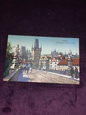PRAG / Prague, antique color photo postcard w protective sleeve, never mailed